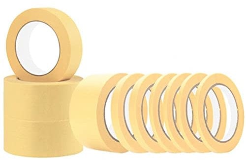KAHEIGN 10 Rouleaux Ruban de Masquage Pour la Peinture, 10mm 20mm 30mm 50mm x 20m, Ruban de Masquage Pour la Décoration de L'artisanat Pulvérisation de Ruban Adhésif