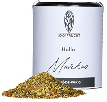 1001 Frucht Café de Paris französische Gewürzmischung „Markus“ 60 Gramm I Gewürz Cafe de Paris mit feinwürzig- harmonischem Aroma I Feinkost Gewürz für Dips, Kräuterbitter oder Saucen