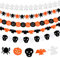 TaimeiMao 5 STK Halloween Deko Set,Halloween Girlande,Halloween Decoration, Halloween Banner,Halloween Girlande Spinne Girlande Kürbis Banner Papier Hängendeko für Karneval Halloween Party Garten