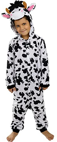 Funidelia | Disfraz de Vaca Onesie para niño y niña Talla 3-4 años Animales, Granja - Color: Blanco - Divertidos Disfraces y complementos para Carnaval y Halloween