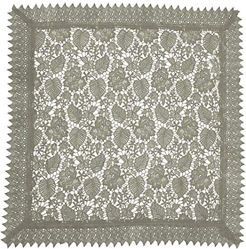 EUROSTYLE Tischläufer-Set, Tischläufer, geschnitzt, aus Spitze, Makramee, Art. Alfe aus Polyester (quadratisch, grau)
