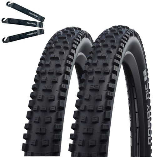 2 x Faltreifen Schwalbe Nobby NIC ADDIX Performance Fahrradmantel 70-584 (27,5 x 2,80) inkl. maxxi4you Reifenheber