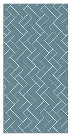 Panorama Vinylteppich - Modell Mosaik Aus Blauen Ziegelsteinen - 80x200 cm - Verschiedene Größen - Deko Küche, Läufer und Outdoor