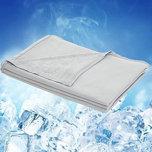 WONGS BEDDING Kühldecke Sommerdecke 2 in 1 doppelseitig mit Japanische Arc-Chill Q-Max 0,43 selbstkühlende Decke weiche Reisedecke leichte Sofadecke Wohndecke Grau 200x220cm