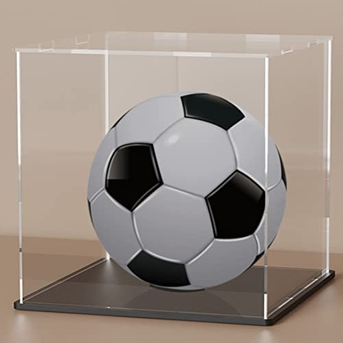 SVENJBB Acryl-Vitrine, 25,4 x 25,4 x 25,4 cm, würfelförmige Acrylboxen für Display, transparente Vitrinen mit mattschwarzem Boden und Deckel für Sammlerstücke und Figuren