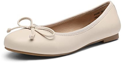 DREAM PAIRS Scarpe Basse da Balletto morbide e Confortevoli con Punta a Punta da Donna,Size 37,Beige,SDFA2203W-E