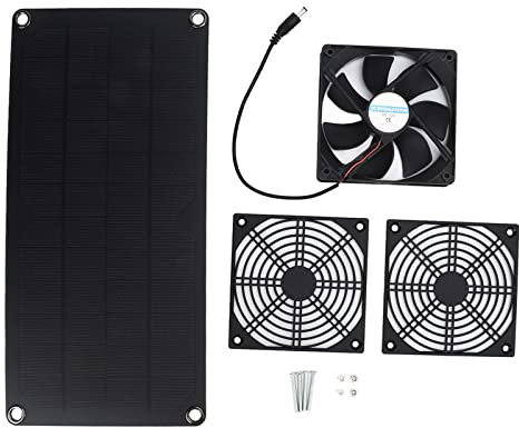 Kleiner Solarpanel-lüfter, 10 W Solarbetriebener Ventilator für den Außenbereich, Solarpanel Fan Kit, Solarbetriebener Ventilator für Hundehühnerstall