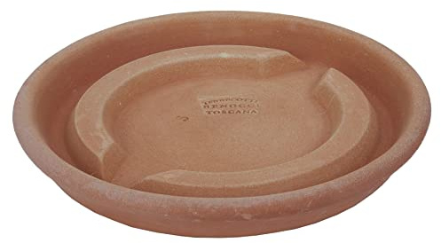 Sottovaso in terracotta, Ø 24,5 cm, per vaso di fiori, in terracotta, resistente al gelo, made in Italy