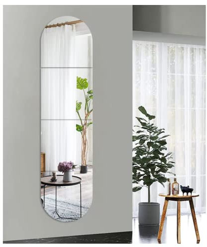 OctBird Over Full Body Make-up Door Mirror - 4 Pcs Frameless Acrylic Wall-Mounted Mirrors, 30cm x 30cm, Safe for Home Gym Easy to Install