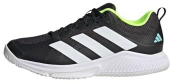 ADIDAS Women's Court Team Bounce 2.0 Shoes Non Football, Core Black/Cloud White/Flash Aqua, 3 UK