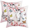 Pferd Kissenbezüge 40x40cm 2er Set Kissenbezüge Weiches galoppierendes Pferd Schmetterling Rosa Kissenhülle Kissenbezug Sofa Schlafzimmer Auto Umkehrbar Nette Tier Dekor Sofakissen Couchkissen