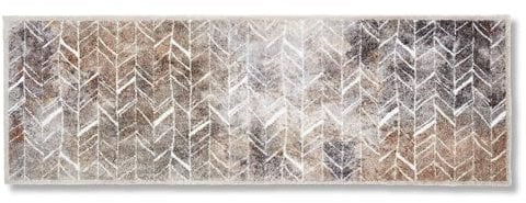 Astra Flauschige Sauberlaufmatte weich - Pure & Soft - Fischgrät 50 x 150 cm - Waschbarer Küchenteppich innen - Türmatte strapazierfähig - Teppich läufer