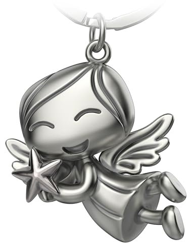 FABACH Schutzengel Schlüsselanhänger Lucky mit Stern - Weihnachtsengel aus Metall - Weihnachten Schutzengel Glücksbringer - Engel Schlüsselanhänger Schutzengel als Geschenk für Freundin