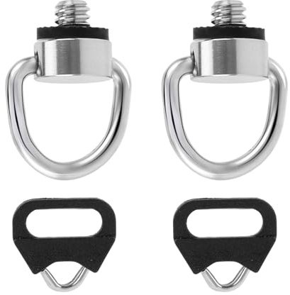 NQEUEPN 2pcs Camera Neck Strap Screw Holders, Stainless Steel Lug Ring Camera D Ring Camera Neck Strap Screw Holder with Triangle Split Rings Compatible for Fujifilm Lecia Nikon D-SLR Camera