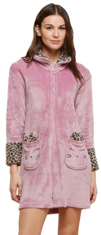 Noidinotte - Vestaglia donna coral ghepardo - L Rosa