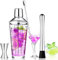 Set Di 4 Pezzi Shaker Cocktail, Shaker Cocktail Set, Shaker Caffè Freddo, Utilizzato Per La Miscelazione Di Bevande, Famiglie, Bar, Feste, Con Vino Shaker, Misurino, Cucchiaio, Pestello, 400 Ml