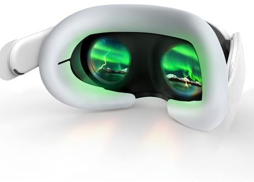 AMVR Face Cover Compatible with Meta/Oculus Quest 3 Headset Accessories, Comfy Silicone Face Cushion Pad Fits Facial Interface, Sweatproof VR Mask to Enhance Your Gaming Experience(White)