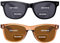 OuShiun 2er-Pack Unsichtbare Bifokale Lese Sonnenbrillen, Outdoor Sonnen Lesebrillen, Sonnenbrillenleser UV400-Schutz für Damen und Herren(Schwarz+Braun +2.0)