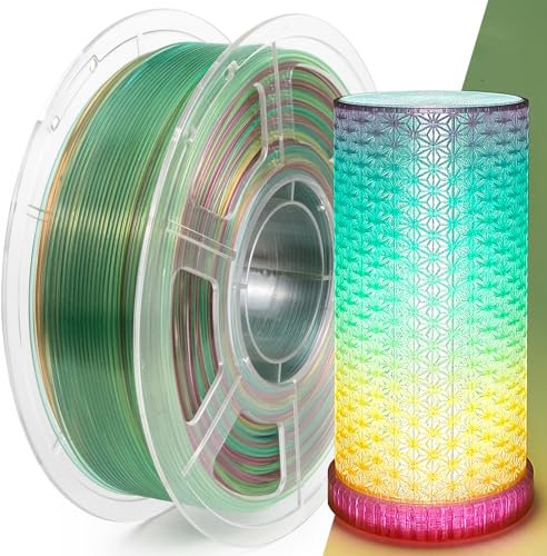 IEMAI PLA Filament 1.75mm 1Kg, Transparent PLA Regenbogen 3D Drucker Filament, Maßgenauigkeit +/- 0,02 mm