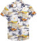 siliteelon Mens Hawaiian Shirt Cotton Regular Fit Short Sleeve No Iron Casual Beach Summer Aloha Shirt White
