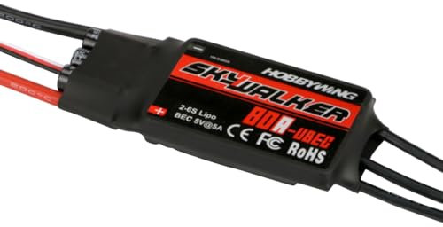 NCONCO Contrôleur de vitesse sans balais ESC BEC (contrôleur de vitesse brushless 20 A, 30 A, 40 A, 50 A, 50 A, 60 A, 80 A) pour avion radiocommandé, hélicoptère RC