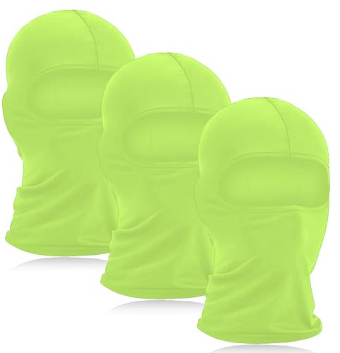 QESSUVNC 3 Stück Sturmhaube Gesichtshaube Winddicht Warm Skimaske Motorradmaske Fahrrad Gesichtsmaske Balaclavas Sturmmaske Dünne Sturmhaube für Herren und Damen (Grün)