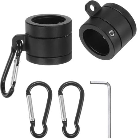 QUARKZMAN 2pz Anelli Asta Portabandiera Alluminio Lega Asta Portabandiera con Cuscinetti 360 Grado Senza Grovigli Fermabandiera con Gancio per 0.75-1.0 Diametro Bandiera (Nero)