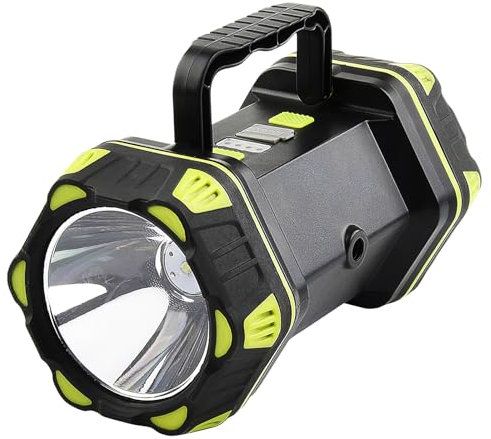 Rechargeable LED Torch Camping Lights with 4800mah USB and Solar Charging 15W High Power Beam Flashlight Waterproof Outdoor Searchlight 3 Modes Portable Lightweight Lantern Emergencies Work Light