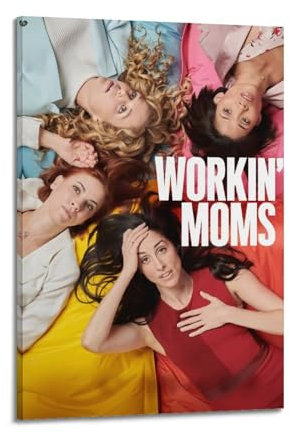 Zamou Leinwandposter Working Moms, dekoratives Wohnzimmer-Poster, Schlafzimmer, 50 x 75 cm, Rahmenstil