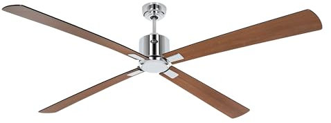 CasaFan Ventilador De Techo Con WiFi ECO NEO III 180cm 948410W Motor Cromo Cepillado/Aspas Reversibles Negro Y Teca