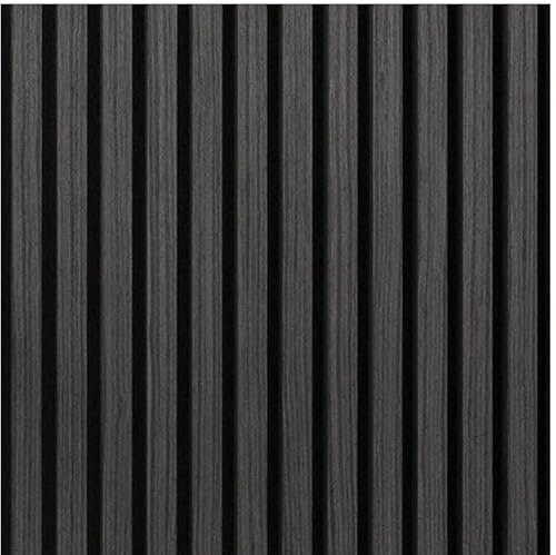 Acoustic Slatted Wall Panel Decorative Slat 3D Timber Oak Natural - 2400mm x 600mm (Panel Black Oak 2400x600mm)