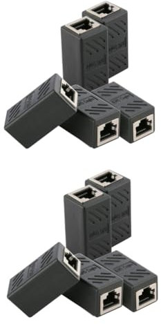 OSALADI 10stücke Ethernet Kupplung Geschirmt Weiblich Zu Weiblich Für Netzwerkkabel Flexible Verbindungslösung Für LAN-geräte Schwarz