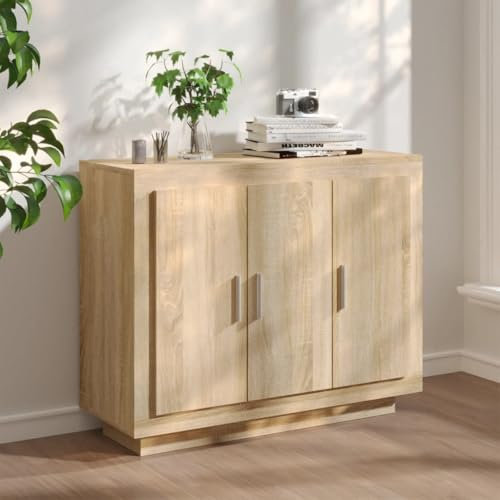Myheimly Sideboard Kommode Anrichte Schrank Beistellschrank Mehrzweckschrank Standschrank Flurschrank Wohnzimmer 92x35x75cm Holzwerkstoff Sonoma Eiche
