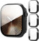 AIDOWU 3 Piezas Carcasa para Apple Watch SE/Series 6/5/4 44mmm Funda Protectora con Cristal Templado Protector Pantalla para iWatch 44mm Case Anti-raspado,Ultradelgado，Negro