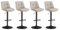 VASAGLE Barhocker 4er Set, Barstühle höhenverstellbar, drehbare Küchenhocker, mit Rückenlehne und Fußstütze, Esszimmer, Theke, Stahl, cremeweiß LJB495W02