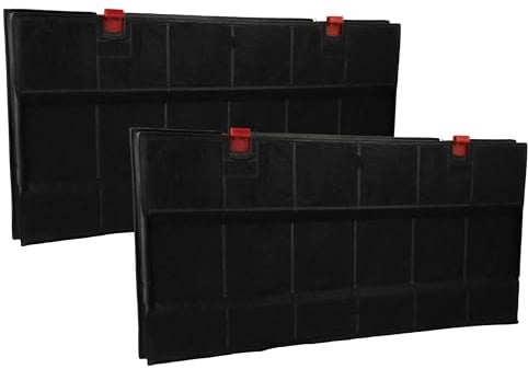 vhbw 2x Aktivkohlefilter kompatibel mit Juno 942120021 | 942120022, 942120024, 942120025, 942120027 Dunstabzugshaube - 43 x 21,7 x 3,3 cm