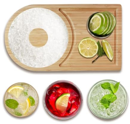 1-Tier Margarita Salt Rimmer Set – Cocktail Sugar Dish for Drinks Bar Accessories and Gift Kit Rim Salter for Glasses Perfect Party Supplies for Cocktails and Home Use