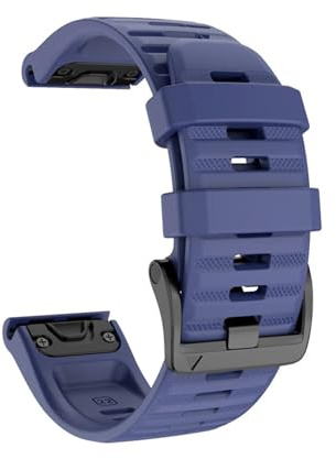 Generisch Quick-Fit-Armband aus echtem Leder, kompatibel mit Fenix ​​7, 7X, 6, 6X, 5, 5X PRO/GPS 3HR, 47 mm, 51 mm, Smartwatch-Armband, 22 mm, 26 mm, Freizeitarmband(Dark blue,QuickFit 26mm)