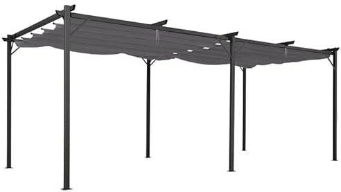 IDMarket - Pergola Tetto retrattile 4 Piedi 3x6 M Gazebo Grigio Antracite