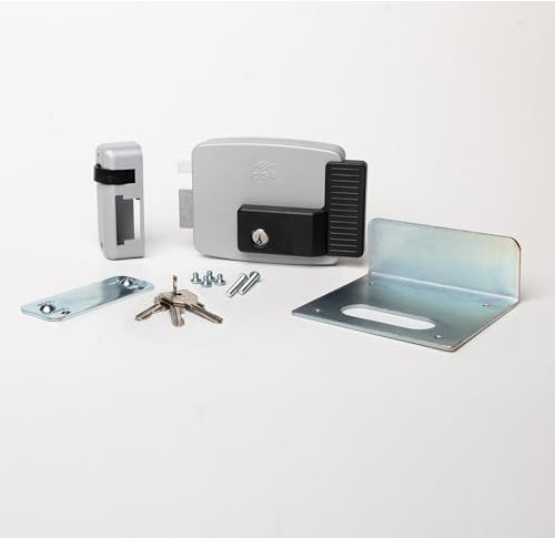 CISA - Serratura Elettrica da Applicare 111721702N7 - Elettroserratura CISA in Acciaio Verniciato con Chiave Interna - Serratura Cancello Esterno Entrata 70 Regolabile - Mano Sinistra