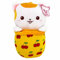 Katzen Kuscheltier im Bubble Tea – 25 cm – Kawaii Style mit gesticktem Gesicht & Schlaufe zum Anhängen (Gelb)