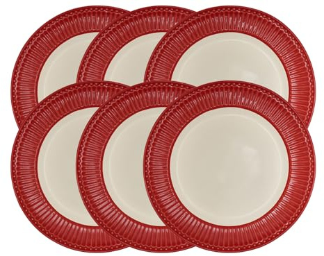GreenGate Alice Speiseteller red 26,5 cm Set6