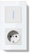 BSEED LIFE Enchufe con Interruptor,Interruptor de Pared Conmutador Empotrado con Marco de Cristal con LED Indicador,1 Gang 1 Vía Fácil Instalación 157 * 86mm Blanco