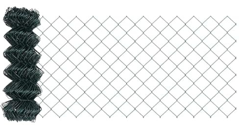 vidaXL Chain Link Fence 10 x 0.8 m Steel Green