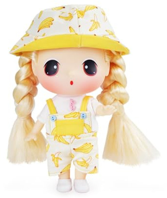 LHMYPP Bananenbekleidung Simulation Puppen Modepuppe Prinzessin Stofftpuppen 7.09 Zoll Mädchen Ankleiden Puppen Spielzeug Spielhaus Puppe Babypuppen Zubehör