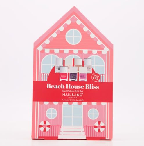 Nails Inc Beach House Bliss Nail Polish Gift Set, 7 Bottles x 14ml