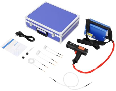 Induktionsheizgerät KFZ, 1500W Magnetisches Induktionsheizung-Set, 800℃ Induktions Heizgeräte Kfz mit 4 Heizspulen & Werkzeugkasten, Blau Induktionsgerät zum Entfernen von Bolzen und Muttern