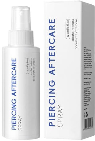 Spray Für Die Nachsorge Nach Einem Piercing - 120ml Piercing Linderung und Pflege Spray,Perforation Beruhigungslösung - geeignet für, Nase, Bauch, Haut, Gesicht, Zuhause, Reise und Fitness