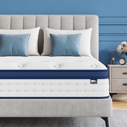 BedStory Matratze 160x200cm, 7-Zonen Taschenfederkernmatratze Höhe 20cm, H4 Härtegrad Matratze, Gedächtnisschaum und unabhängige Sackfeder, Rückenentlastende, Blau