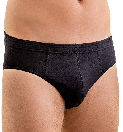 HERMKO 3300 Herren Slip aus 100% Bio-Baumwolle, Sportslip ohne Eingriff mit weichem Bund für Männer, Größe:D 9 = EU 3XL, Farbe:schwarz